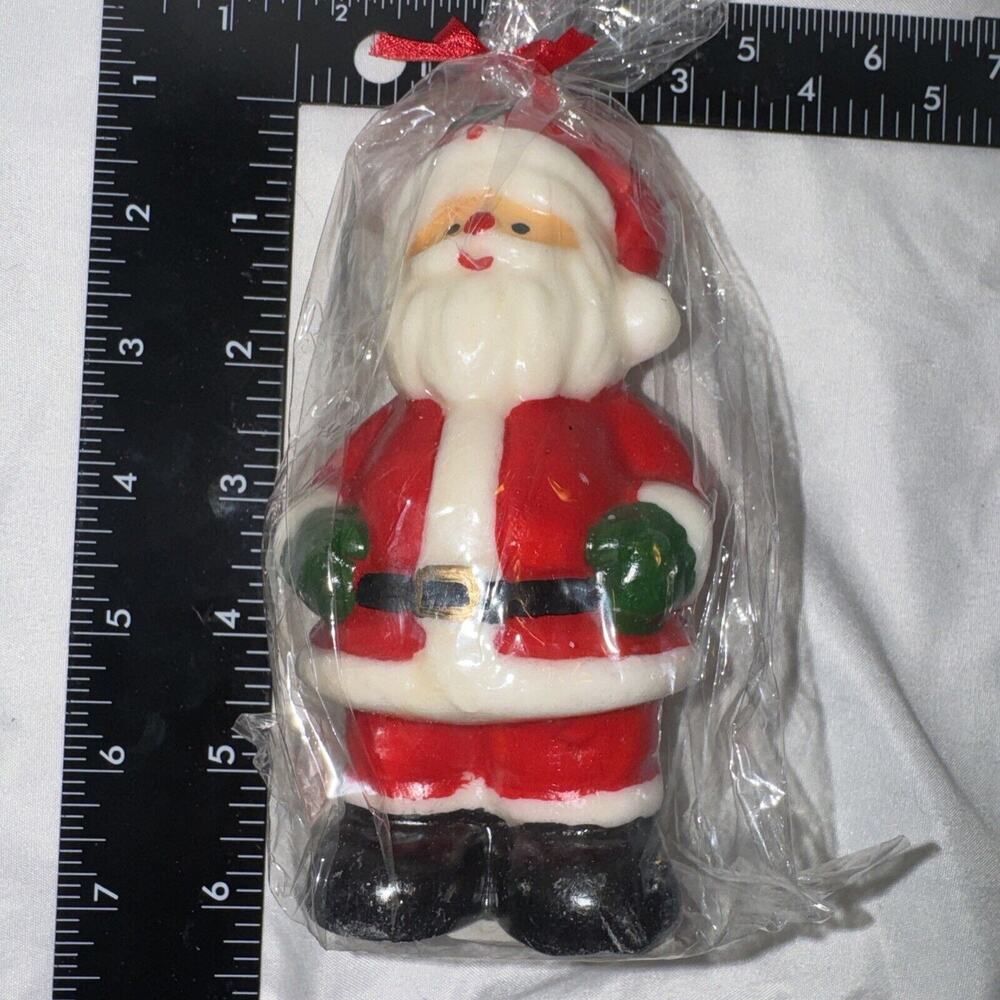 Vintage Kmart Santa Claus Christmas Holiday Unscented 5 1/2" Candles Set of 2 - Picture 6 of 7